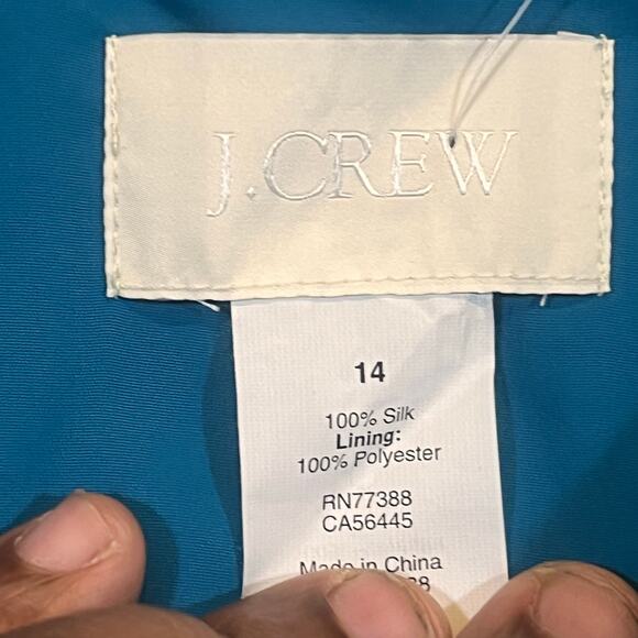 J. Crew Dress Halter Top Sweetheart Party Cocktail 100% silk Crepe Size 14 Lined - Picture 5 of 10